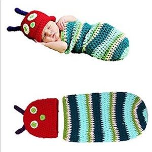 Crocheted Baby Boy Caterpillar Outfit for Newborn